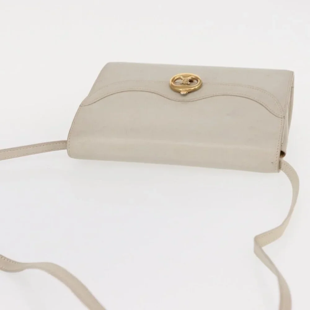 Authentic CELINE Shoulder Bag Leather Ivory Gold - Picture 13 of 16